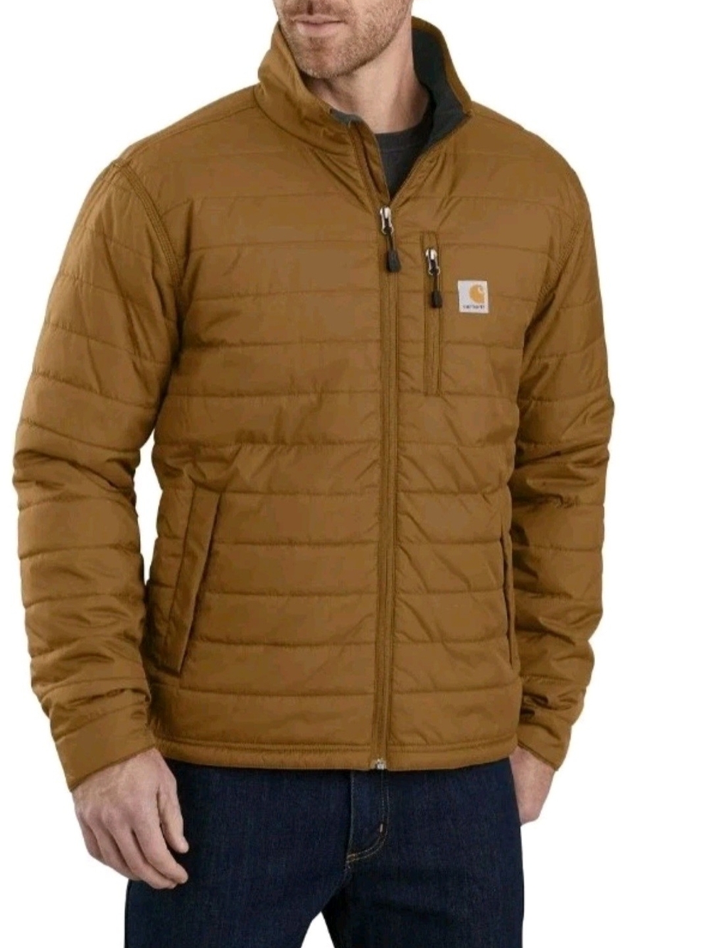 Carhartt Men M Gilliam Jacket Khaki Brown Raim Defender Workwear Hiking Outdoor